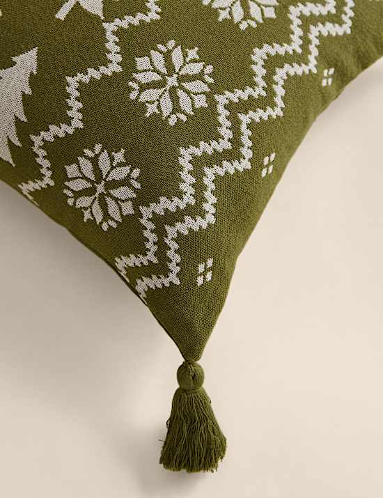 Pure Cotton Knitted Bolster Cushion