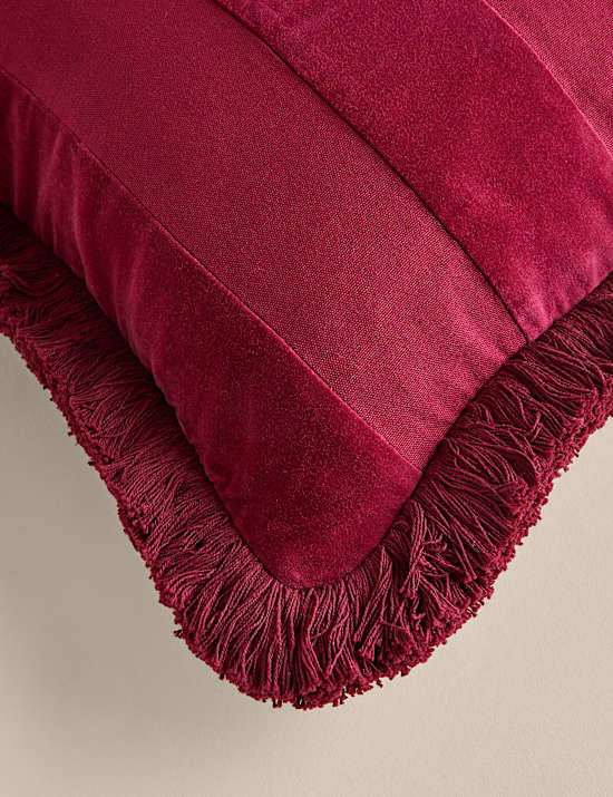 Pure Cotton Striped Frill Cushion