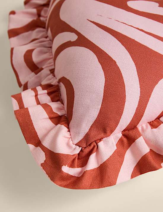 Cotton Rich Printed Frilly Heart Cushion