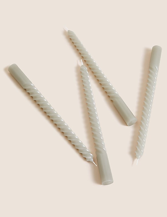 Set of 4 Twisted Dinner Candles