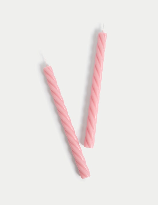 Set of 2 Twisted Dinner Candles