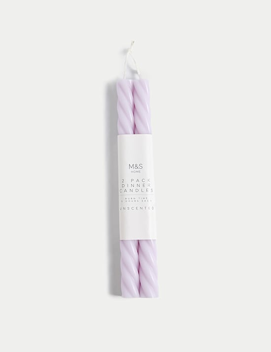 Set of 2 Twisted Dinner Candles