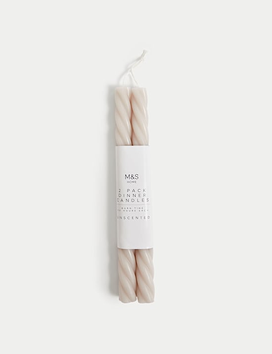 Set of 2 Twisted Dinner Candles