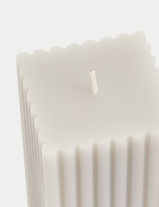 Square Ridged Pillar Candle