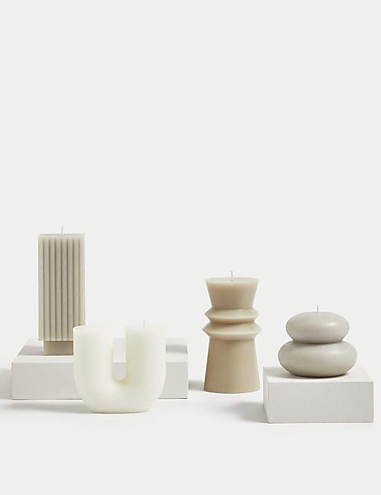 Square Ridged Pillar Candle
