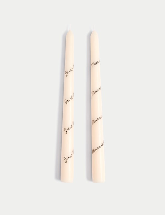 Set of 2 Just Married Dinner Candles