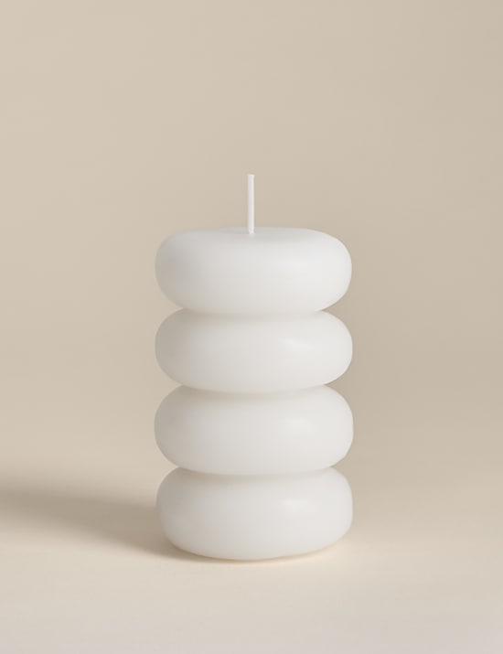 Retro Button Bobble Pillar Candle