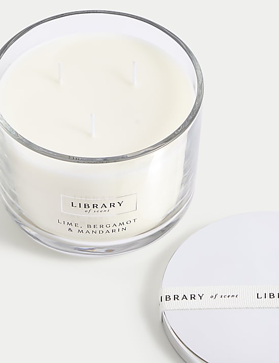 Κερί με 3 φιτίλια και άρωμα λάιμ, περγαμόντο & μανταρίνι