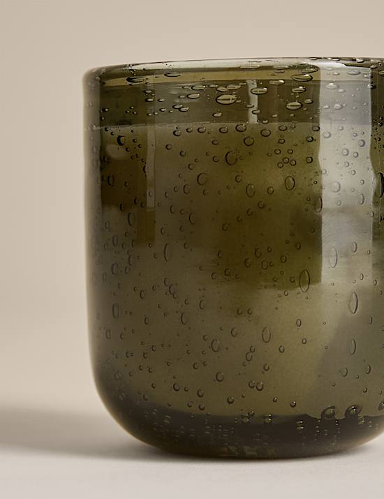 Bougie en pot lumineux &agrave; motif for&ecirc;t