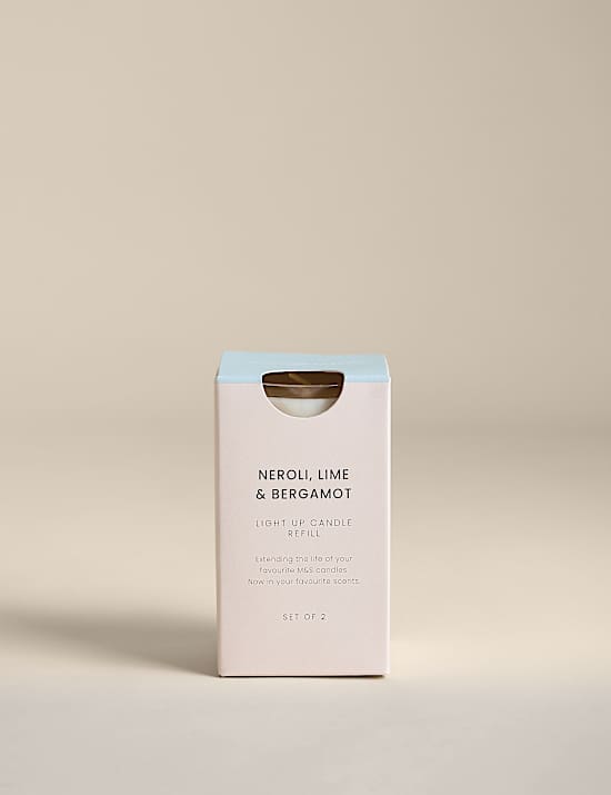 Lot de 2 recharges de bougie parfum n&eacute;roli, citron vert & bergamote