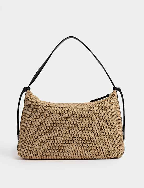 Sac &agrave; bandouli&egrave;re souple en paille