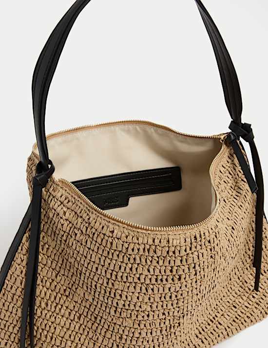 Sac &agrave; bandouli&egrave;re souple en paille