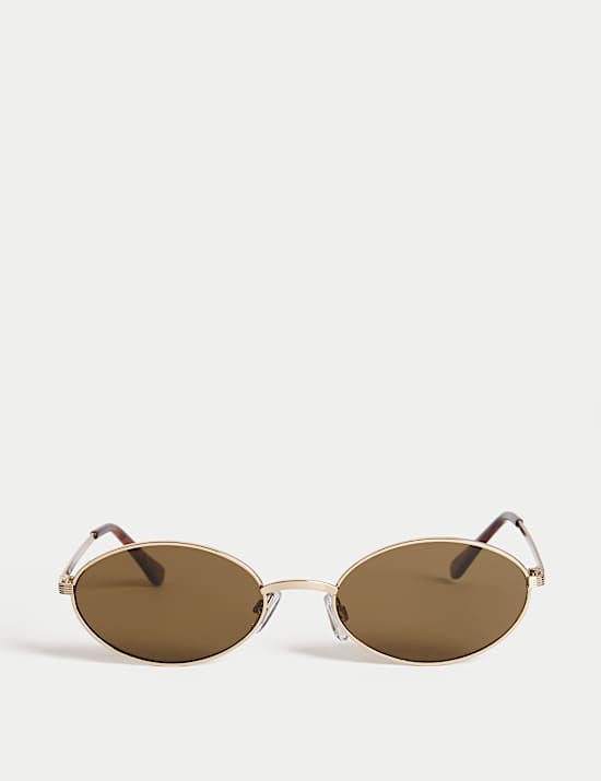 Metal Edge Oval Sunglasses