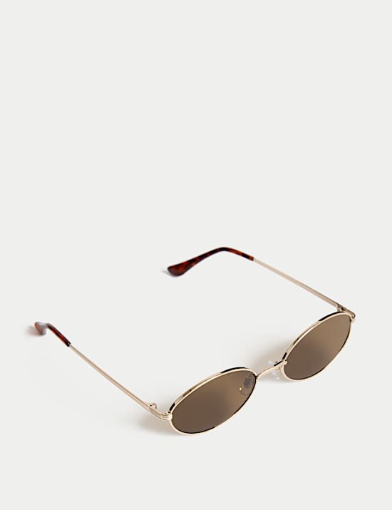 Metal Edge Oval Sunglasses