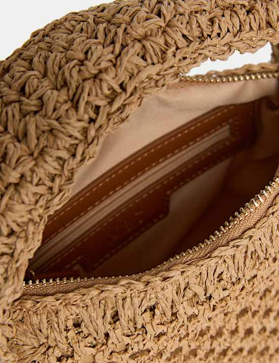 Straw Woven Top Handle Cross Body Bag