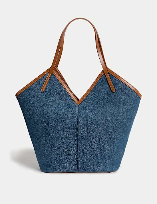 Canvas Striped Tote Bag