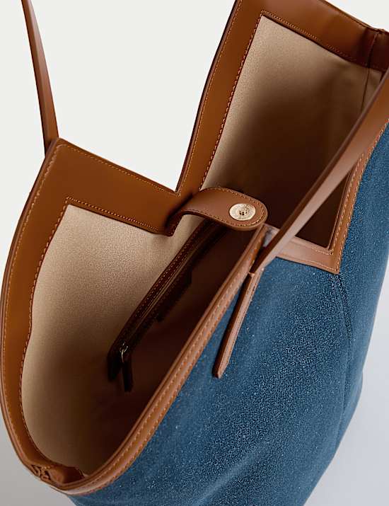 Canvas Striped Tote Bag