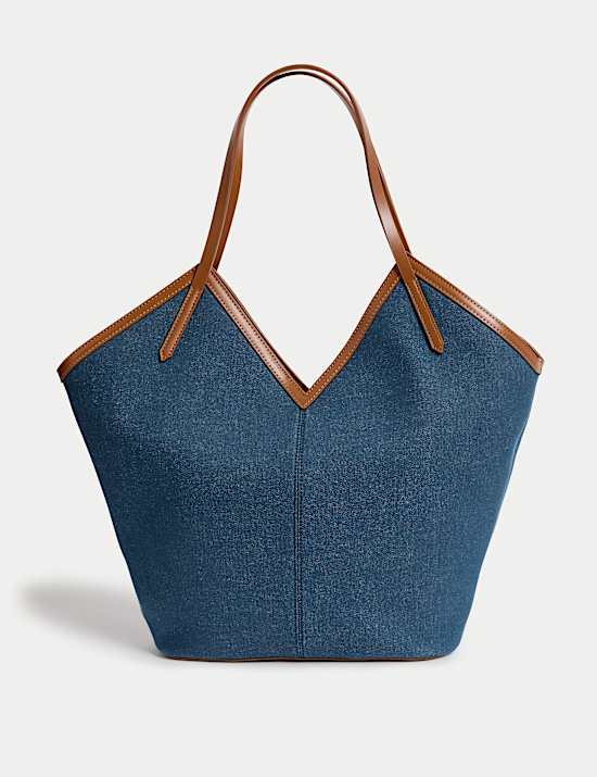 Canvas Striped Tote Bag