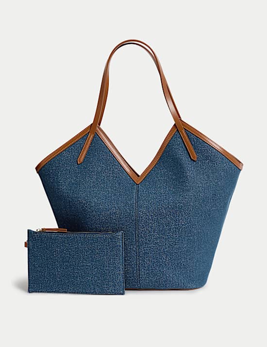 Canvas Striped Tote Bag