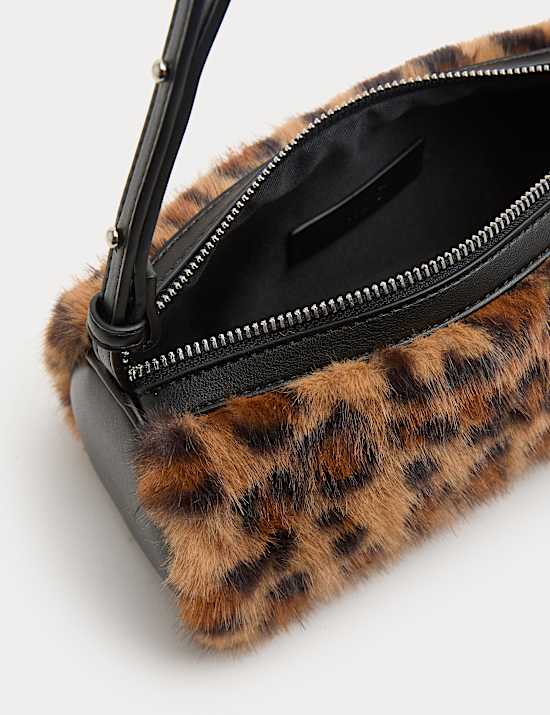 Bolso cruzado de piel sint&eacute;tica con estampado de leopardo