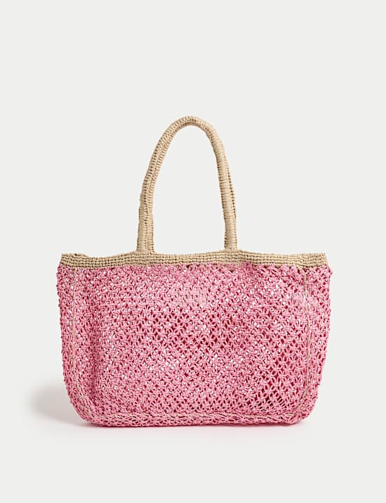 Tote für den Strand aus Stroh und Jute mit Makramee