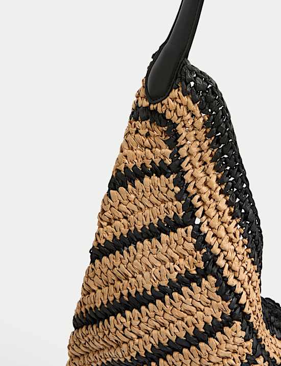 Straw Striped Shoulder Bag