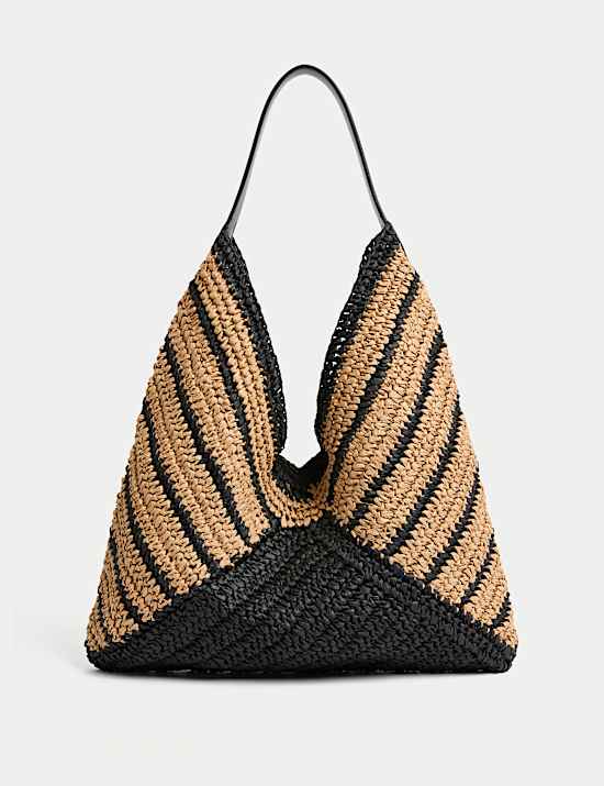 Straw Striped Shoulder Bag