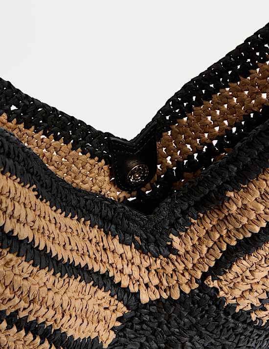 Straw Striped Shoulder Bag