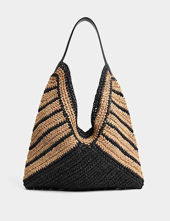 Straw Striped Shoulder Bag