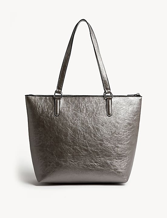 Faux Leather Croc Effect Tote Bag