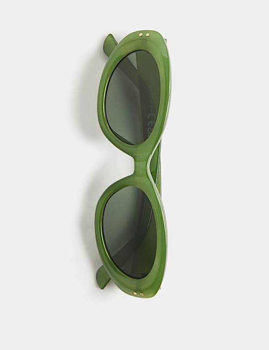 Bevelled Oval Cat Eye Sunglasses