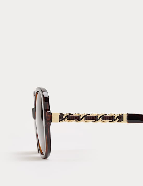 Round Chain Detail Sunglasses