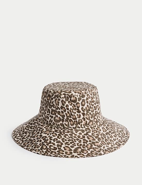 Pure Cotton Printed Wide Brim Bucket Hat