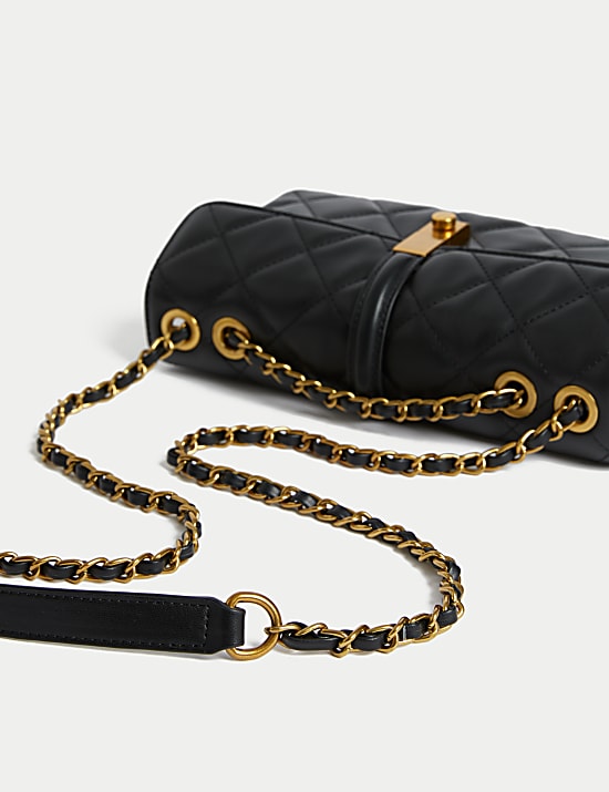 Quilted Chain Strap Cross Body Shoulder Bag
