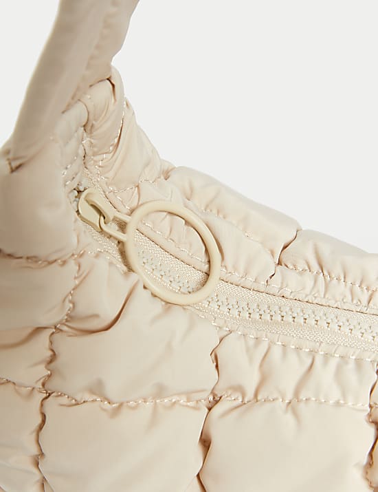 Tas Bahu Nilon Motif Lapisan Rajut