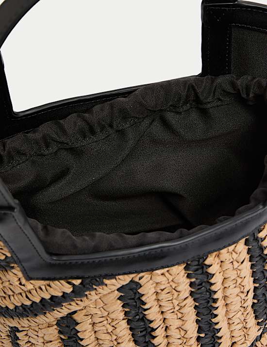 Tragetasche aus Stroh mit Kordelzug