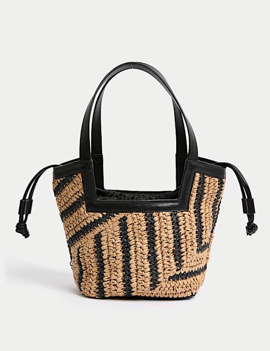 Tragetasche aus Stroh mit Kordelzug