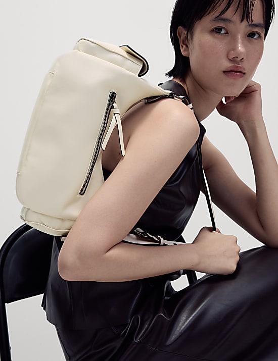 Sac utilitaire en similicuir &agrave; bandouli&egrave;re