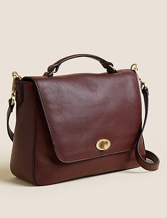 Leather Top Handle Cross Body Bag