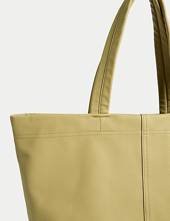 Faux Leather Tote Bag