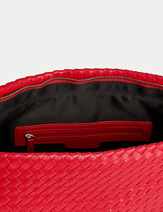 Faux Leather Woven Shoulder Strap