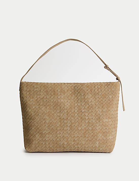Faux Leather Woven Shoulder Strap