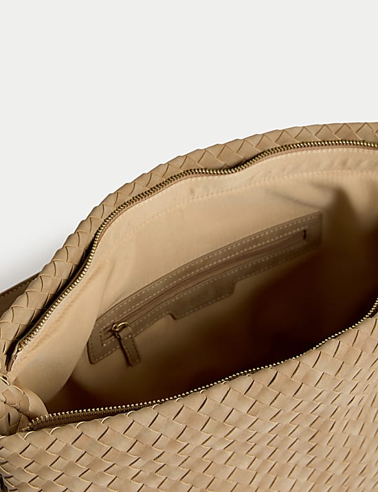 Faux Leather Woven Shoulder Strap