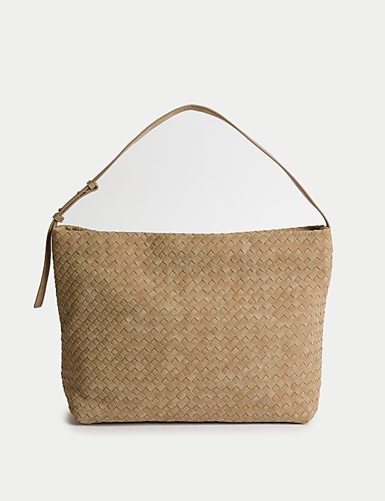 Faux Leather Woven Shoulder Strap