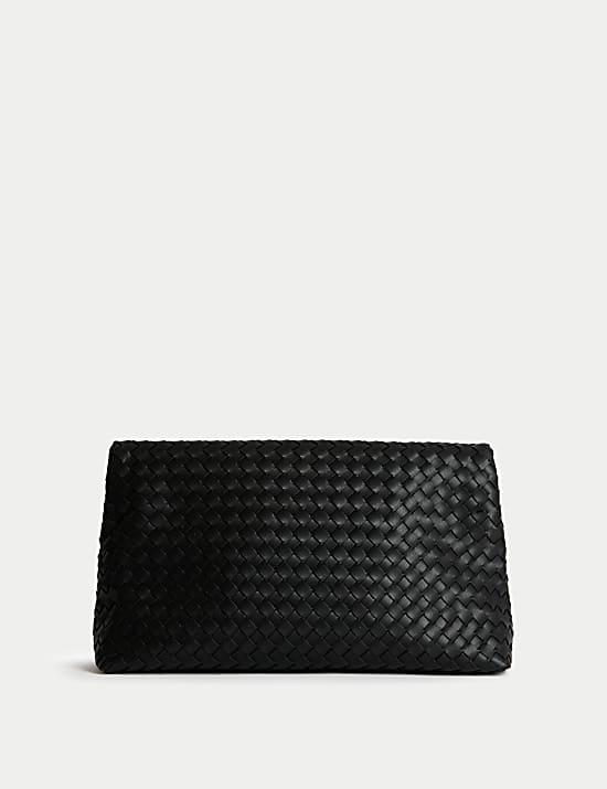 Pochette tissée en similicuir