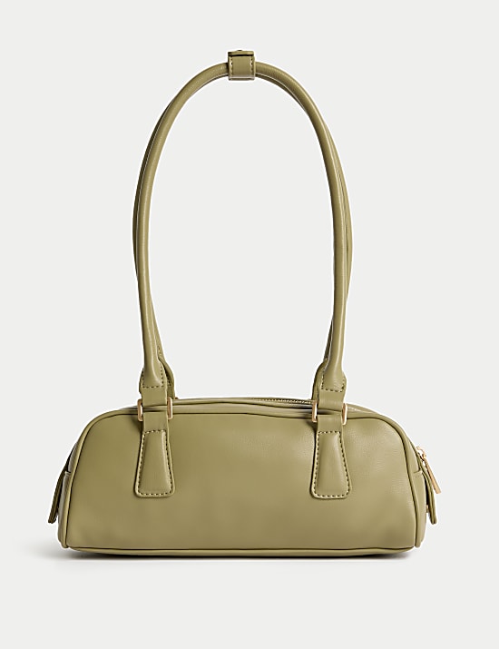 Faux Leather Bowler Bag