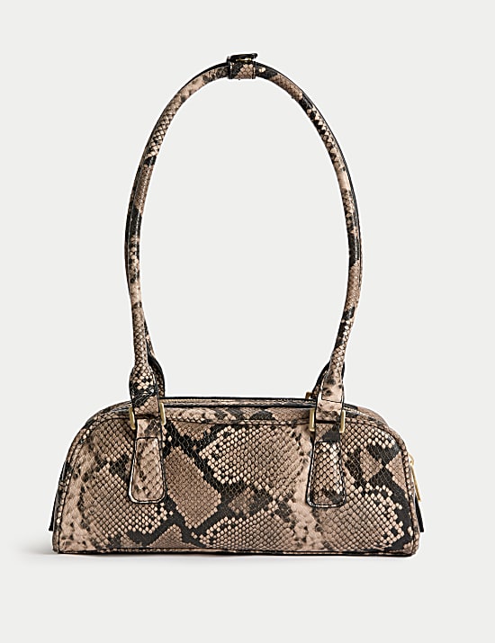 Faux Leather Bowler Bag