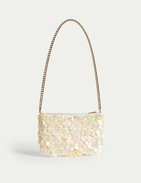 Pearl Chain Strap Shoulder Bag