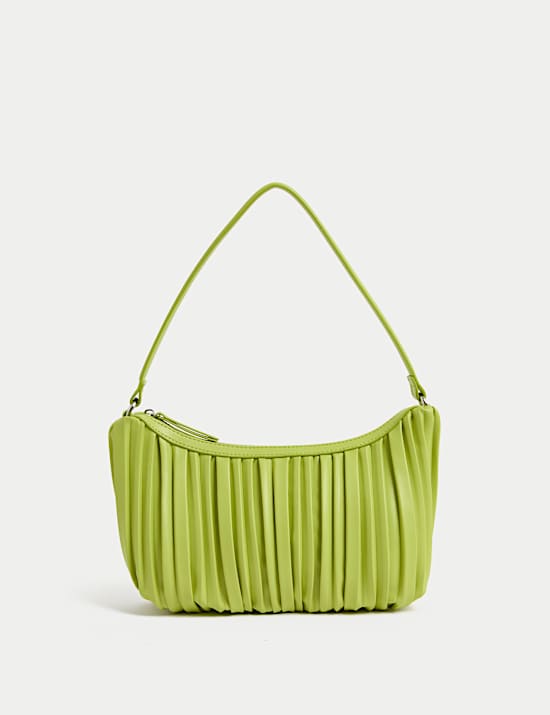 Bolso bandolera plisado de piel sintética