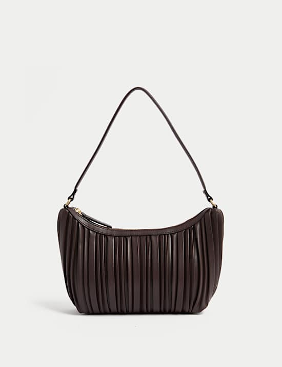 Sac à bandoulière en similicuir plissé